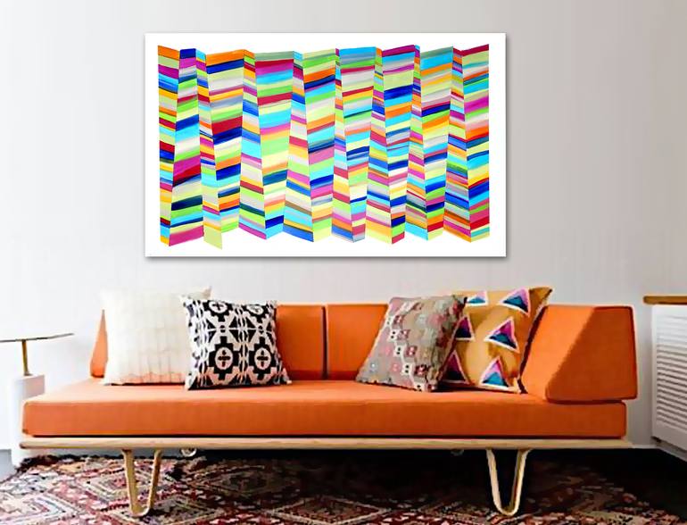 Original Abstract Geometric Painting by Linnea Heide