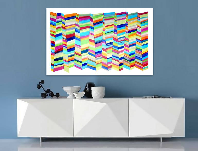 Original Abstract Geometric Painting by Linnea Heide