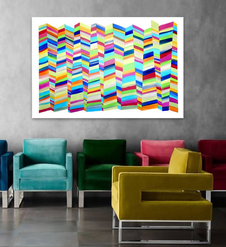 Original Abstract Geometric Painting by Linnea Heide