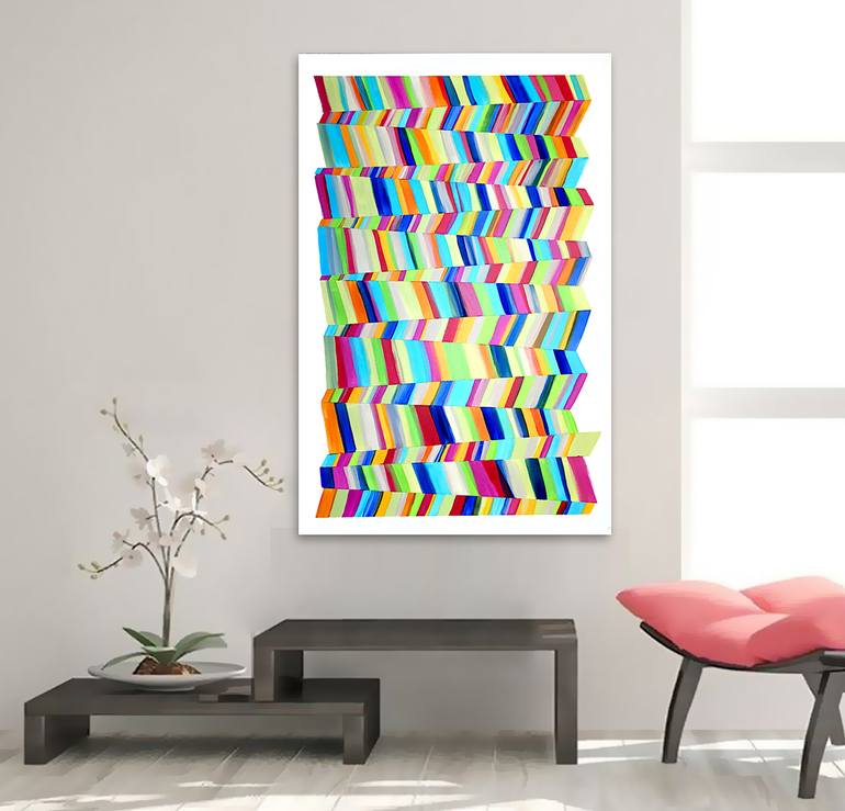 Original Abstract Geometric Painting by Linnea Heide