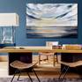 An ethereal, impressionist seascape with gold leaf accents that capture and play with the light. Tiny, subtle, gold stars twinkle in the sky. Positively dreamy. Signed on the back.

30" x 48" x .675" acrylic on gallery-wrapped canvas w/staples in the back.