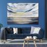 An ethereal, impressionist seascape with gold leaf accents that capture and play with the light. Tiny, subtle, gold stars twinkle in the sky. Positively dreamy. Signed on the back.

30" x 48" x .675" acrylic on gallery-wrapped canvas w/staples in the back.
