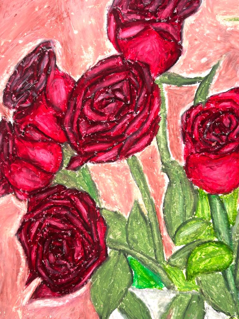 Original Expressionism Floral Painting by Roza Golodnikov