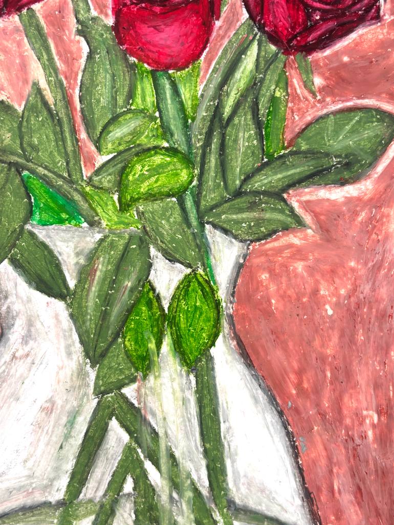 Original Expressionism Floral Painting by Roza Golodnikov
