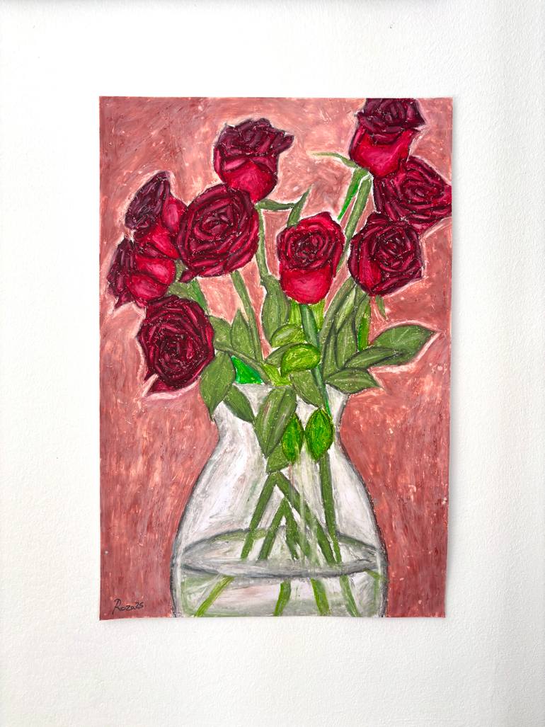 Original Expressionism Floral Painting by Roza Golodnikov