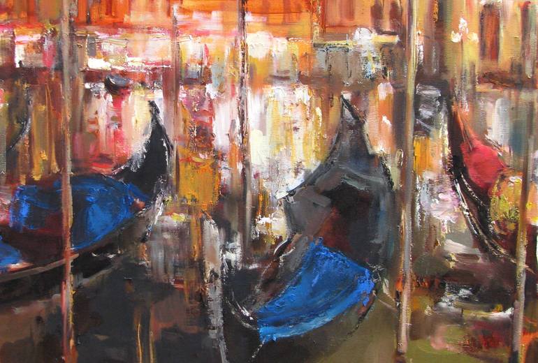 Original Expressionism Cities Painting by Nelina Trubach-Moshnikova