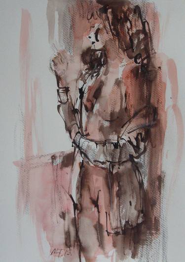 Original Figurative Women Drawings by Nelina Trubach-Moshnikova