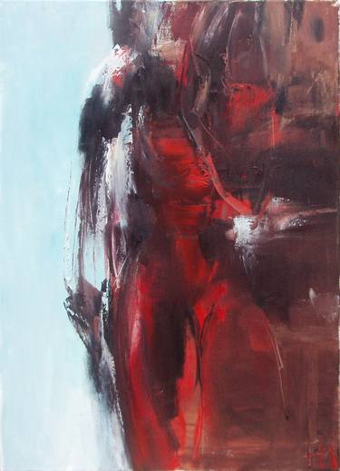 Original Abstract Expressionism Nude Paintings by Nelina Trubach-Moshnikova