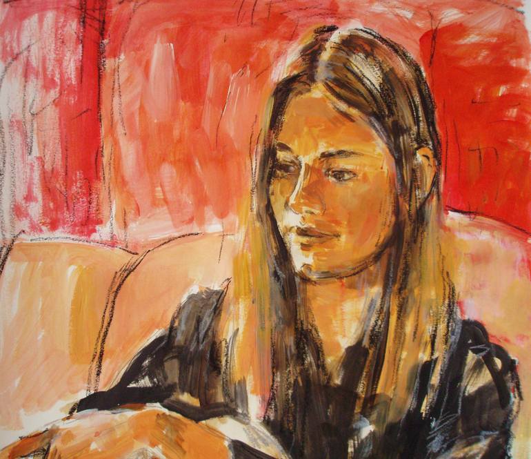 Original Expressionism Portrait Painting by Nelina Trubach-Moshnikova