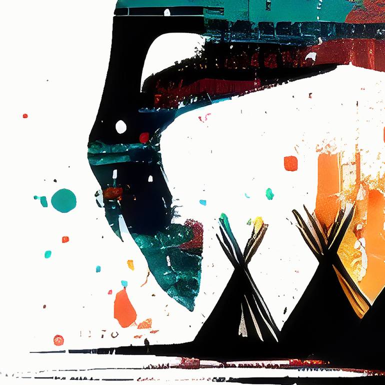Original Abstract Expressionism Horse Digital by Suthipong Maneeratanaporn