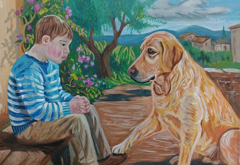 Original Children Painting by Ismail Kartal | Expressionism Art on Canvas | The Sanctuary of Unspoken