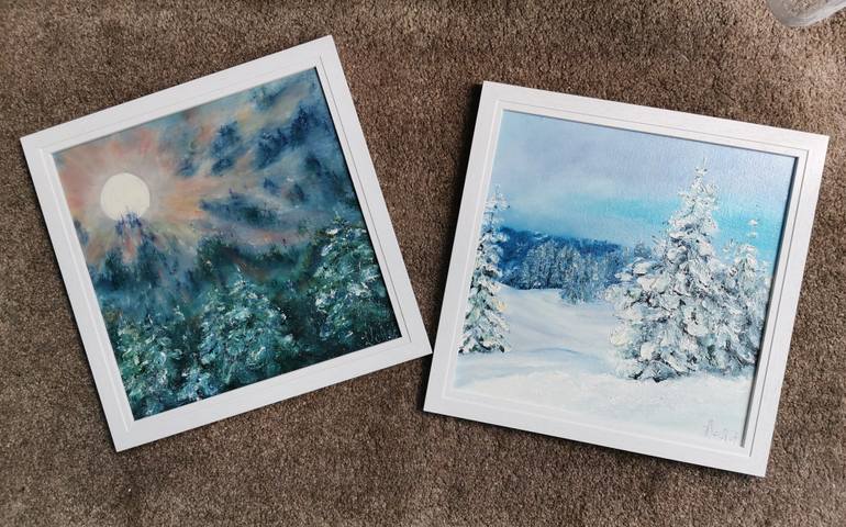 Original Art Deco Landscape Painting by Iveta Vjatere