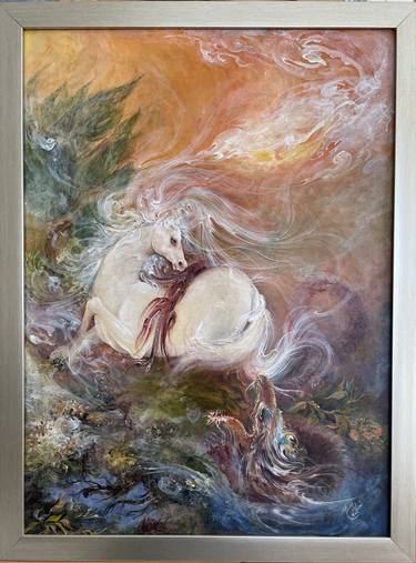 Original Expressionism Horse Paintings by Shahrzad Momenzadeh