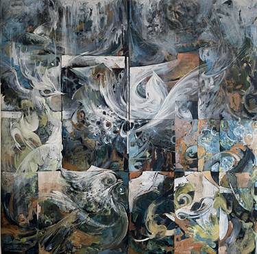 Original Abstract Expressionism Abstract Paintings by Shahrzad Momenzadeh