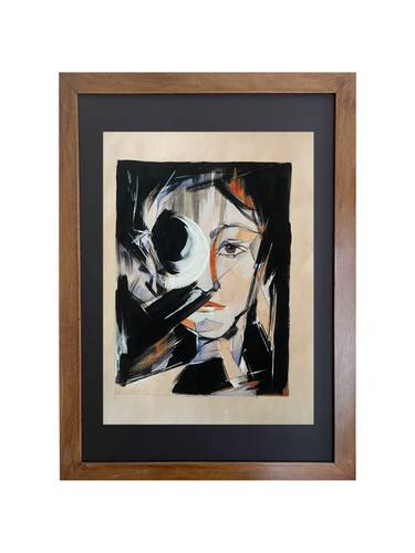 Original Expressionism Women Mixed Media by Shahrzad Momenzadeh