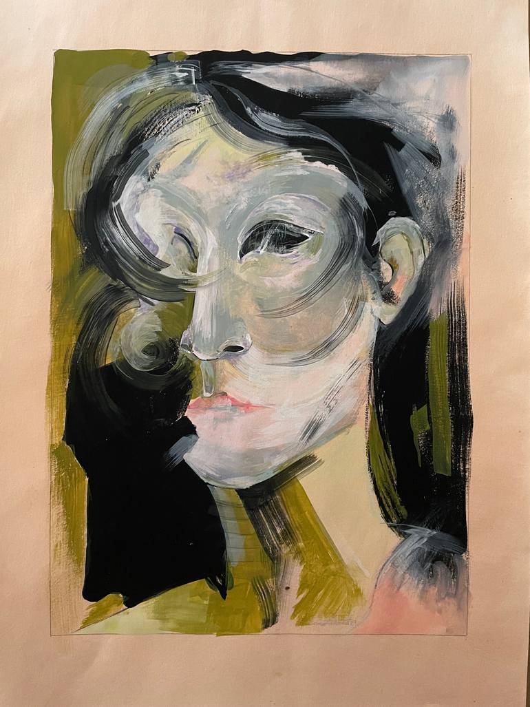 Original Expressionism Women Mixed Media by Shahrzad Momenzadeh