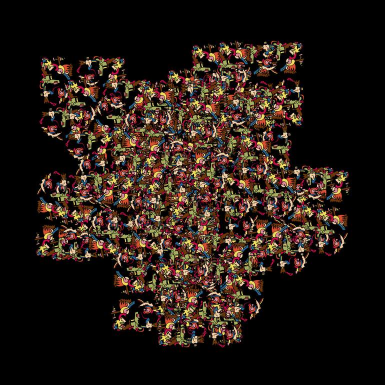 Original Abstract Printmaking by Tatsuyuki Iwao  Digital Art Art on Paper  ARROW OF TIME 003ENTERARTMENT SERIES