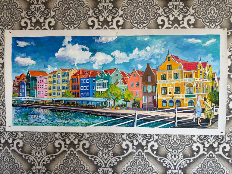 Original Seascape Painting by Aram Ghahramanyan | Contemporary Art on Canvas | Under the golden sun of Curacao