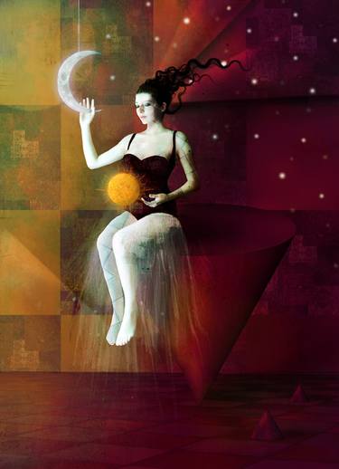 Original Surrealism Fantasy Mixed Media by Mariana Palova