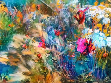 Print of Abstract Floral Mixed Media by steven sandner