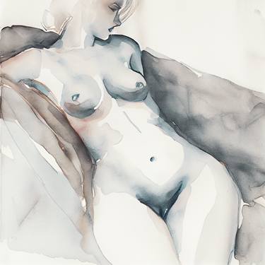 Original Minimalism Nude Mixed Media by steven sandner