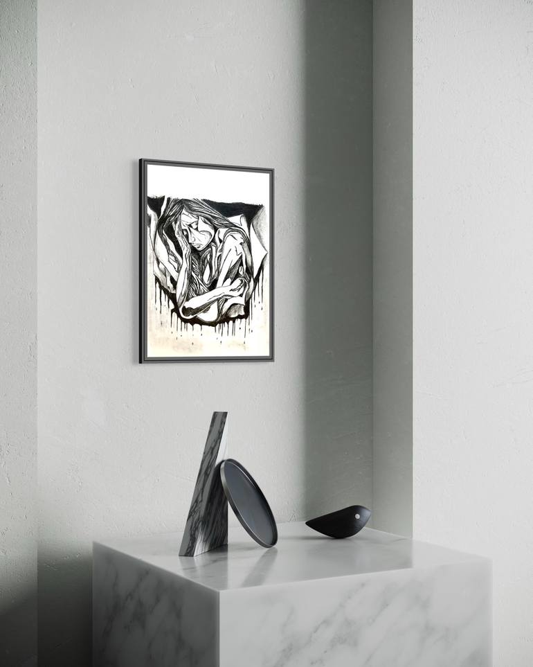 Original Abstract Expressionism Abstract Drawing by J D Goulbourne