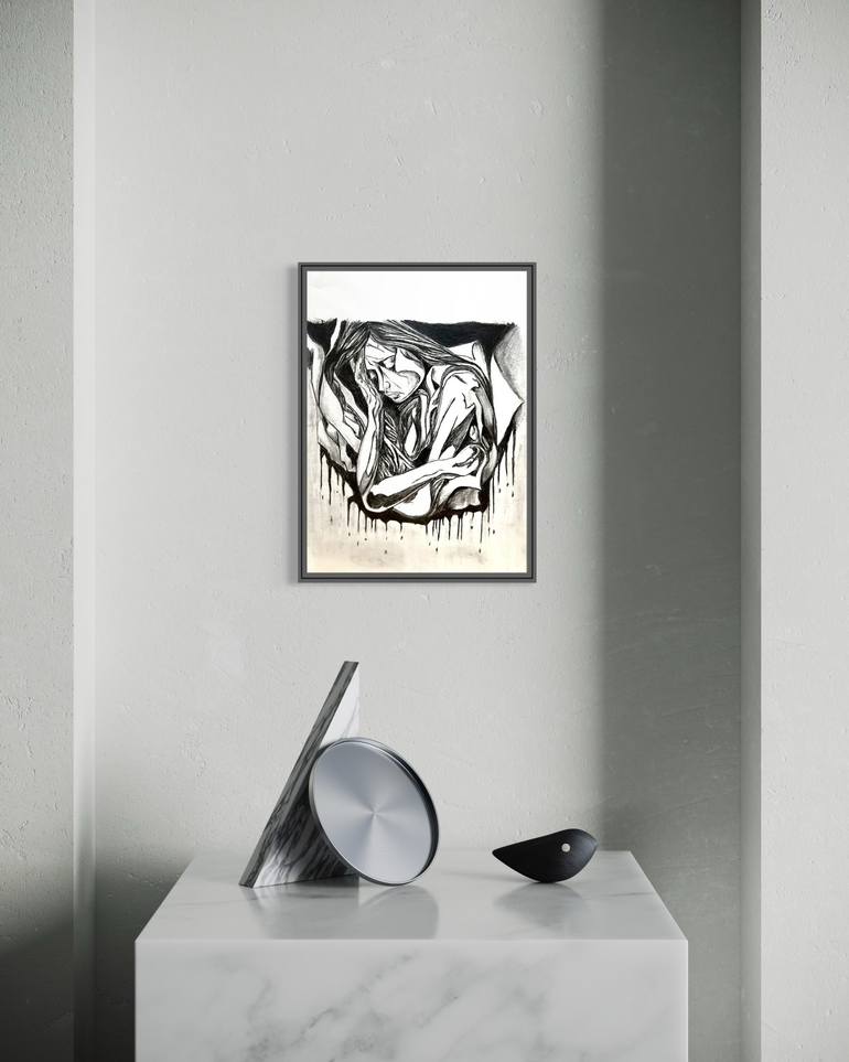 Original Abstract Expressionism Abstract Drawing by J D Goulbourne