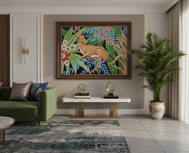 Original Abstract Animal Painting by Muneer Hussain
