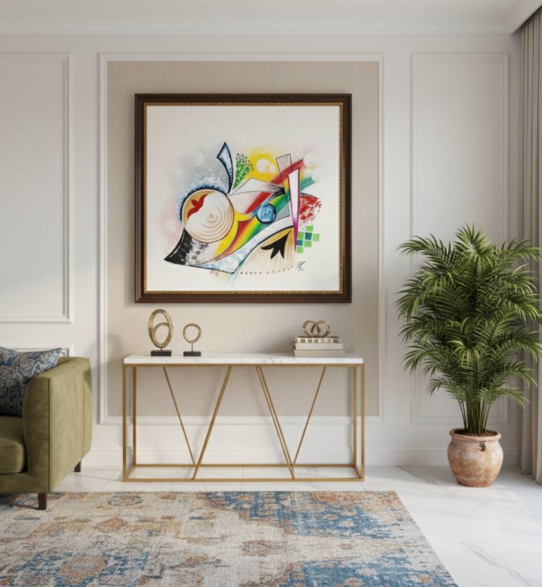 Original Modernism Calligraphy Painting by Muneer Hussain
