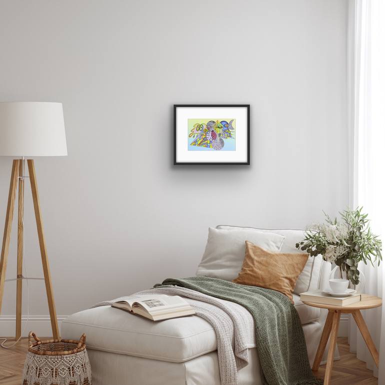 Original Geometric Abstract Drawing by Irina Lee