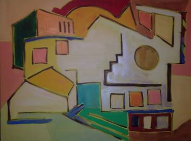 Original Abstract Expressionism Architecture Paintings by Ksenija Kovacevic