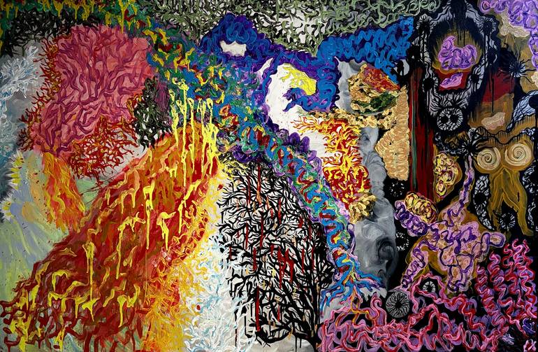 Original Abstract Painting by Hansa Sethi | Abstract Expressionism Art on Canvas | Circus of Mind