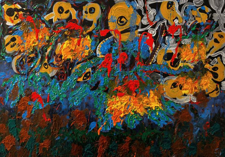 Original Animal Painting by Hansa Sethi | Abstract Expressionism Art on Canvas | Being Cooked