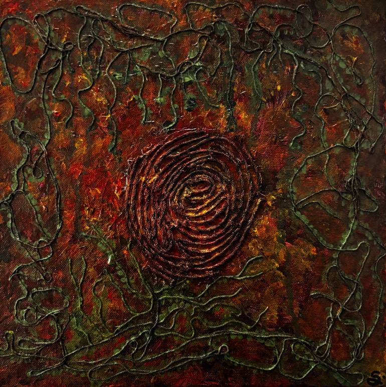 Original Abstract Painting by Hansa Sethi | Abstract Expressionism Art on Found Objects | Deposits