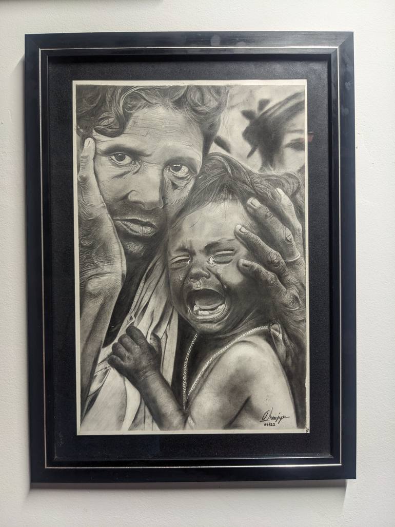 Original Black & White Rural Life Drawing by Dhananjaya Dilshan