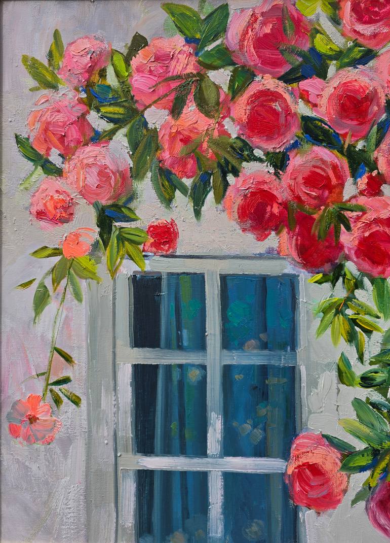 Original Impressionism Floral Painting by Gulshaba Abbasova