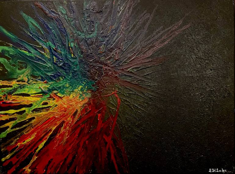 Original Abstract Painting by E H Lake | Abstract Art on Canvas | The Last First Sunset -