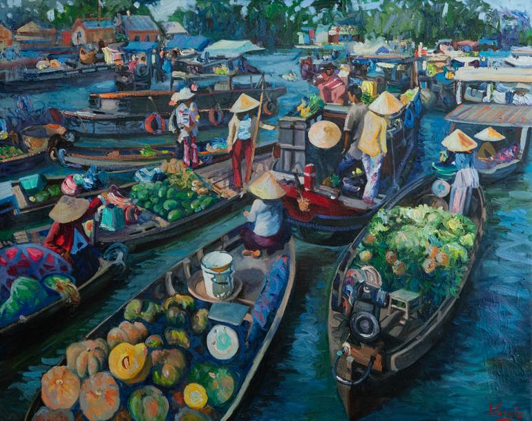 Original Impressionism Landscape Painting by Nargiz Guliyeva
