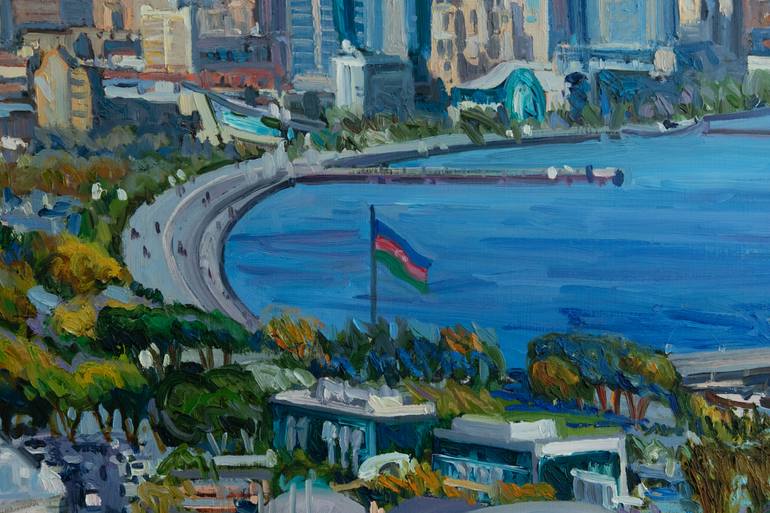 Original Impressionism Landscape Painting by Nargiz Guliyeva