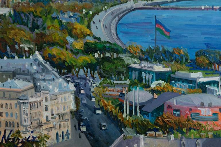 Original Impressionism Landscape Painting by Nargiz Guliyeva
