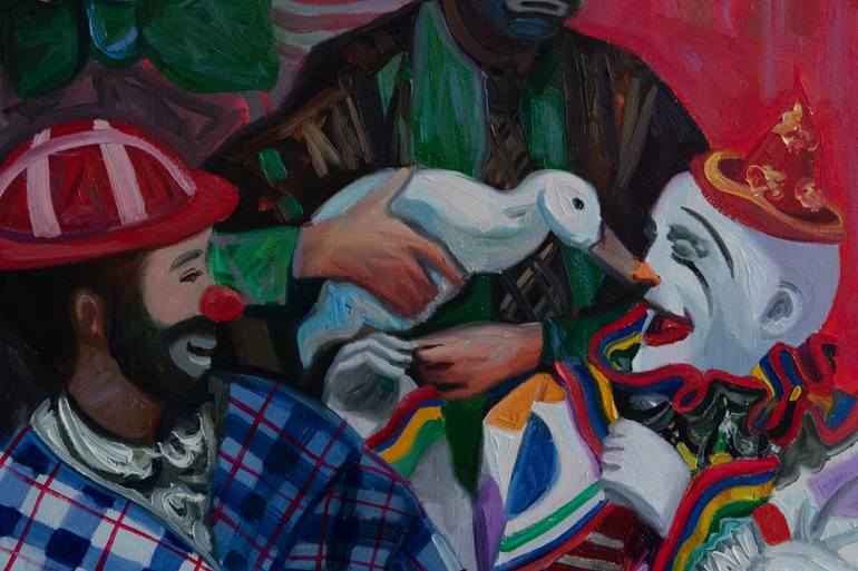 Original Impressionism People Painting by Nargiz Guliyeva