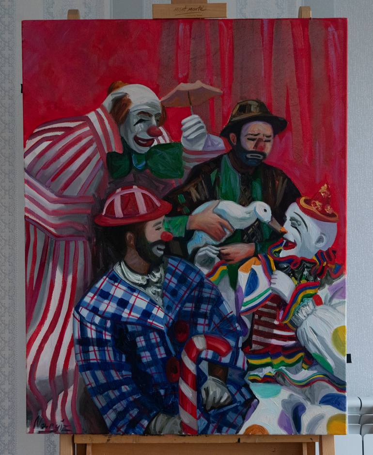 Original Impressionism People Painting by Nargiz Guliyeva