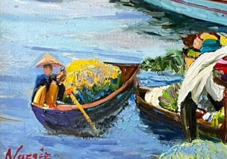 Original Impressionism Landscape Painting by Nargiz Guliyeva