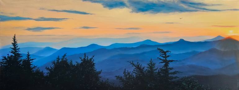 Original Landscape Painting by Zoltan Magyar | Contemporary Art on Canvas | Sunset In The Wild
