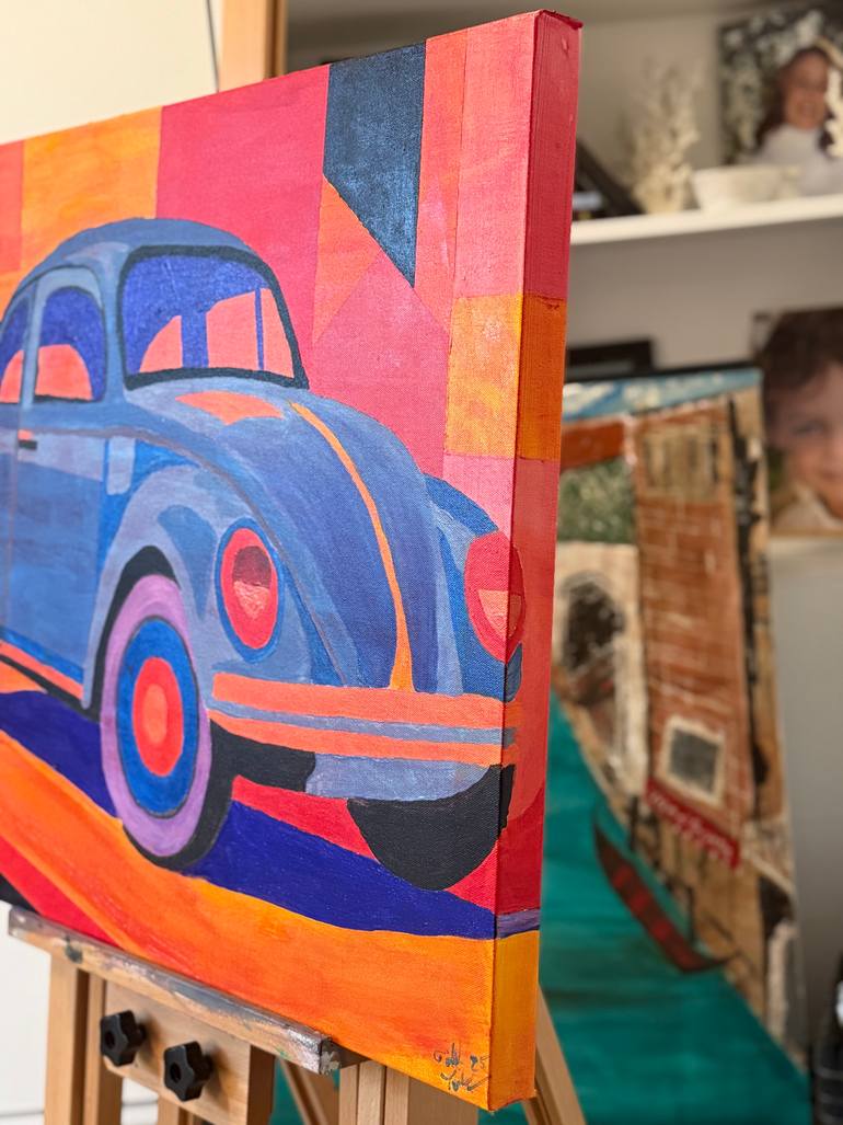 Original Geometric Car Painting by Todd Fisher