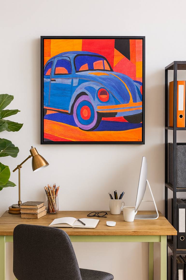 Original Geometric Car Painting by Todd Fisher