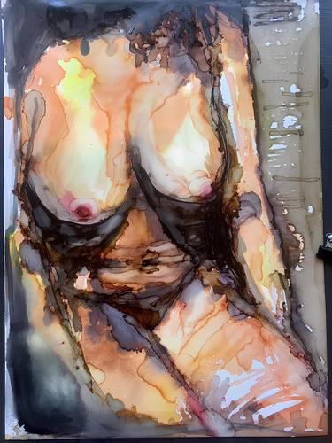 Original Expressionism Nude Painting by Janet Dixon