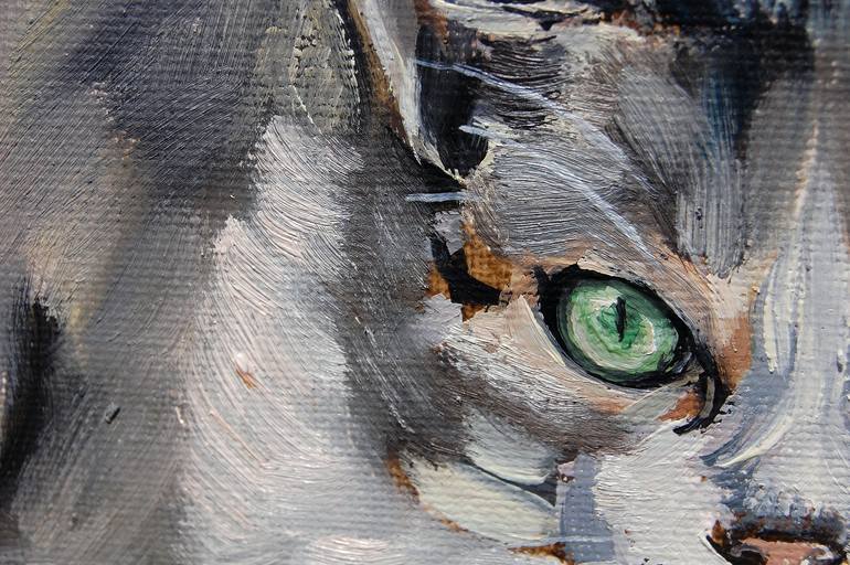 Original Fine Art Cats Painting by Amelia Augustyn