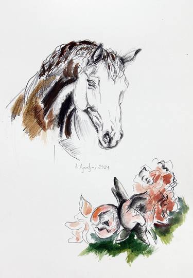 Print of Animal Drawings by Amelia Augustyn