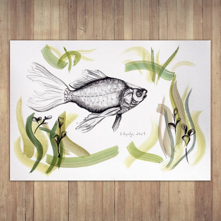 Original Fish Drawing by Amelia Augustyn